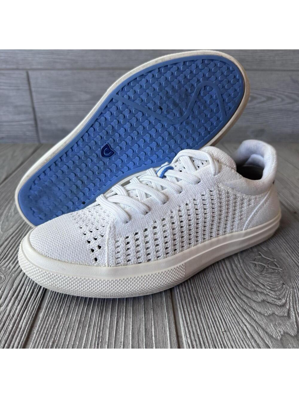 Rothy’s The Sneaker Womens 7.5 White Knit Casual Lace Up Shoes Sustainable